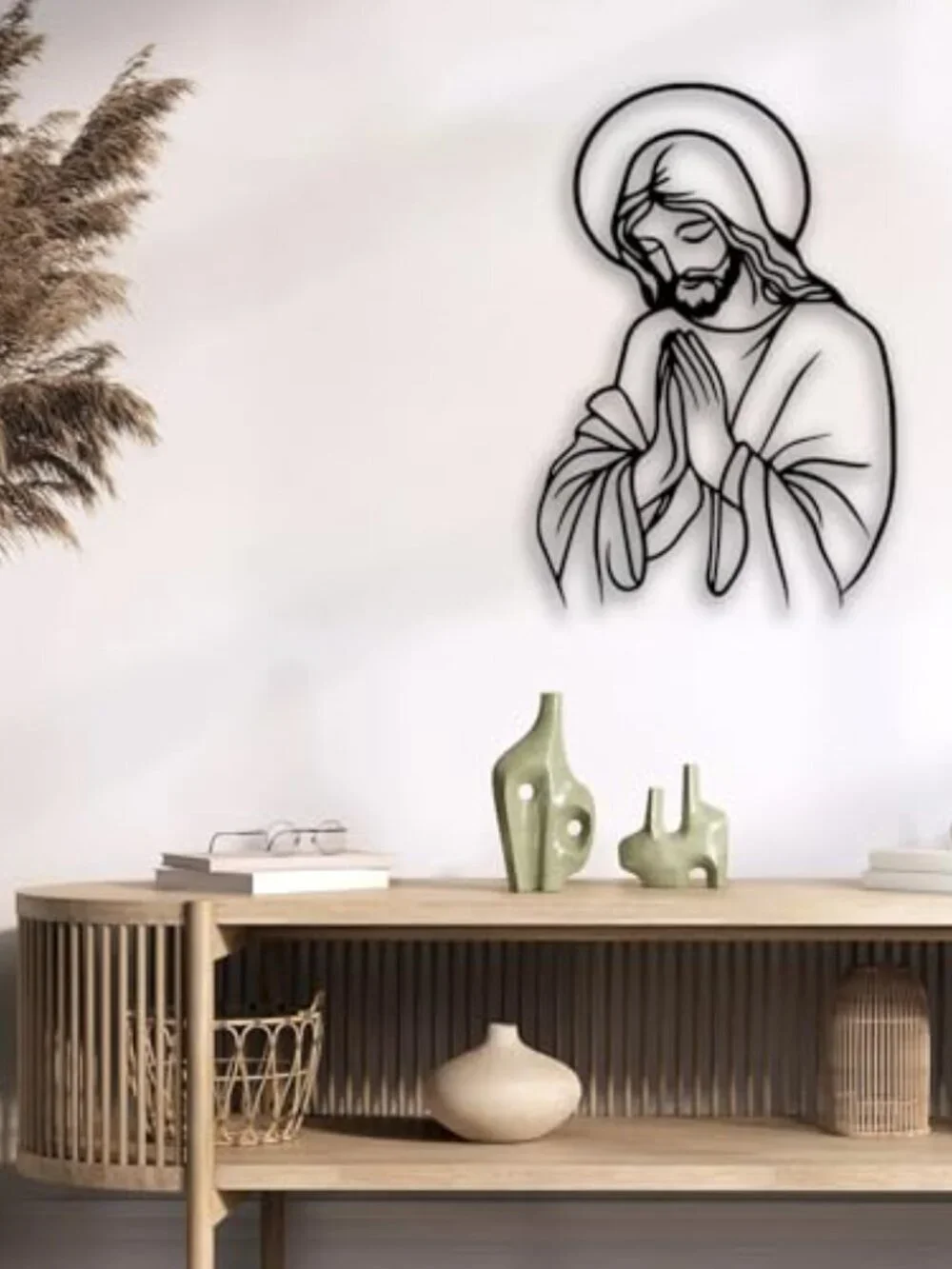 BRAND NEW Jesus Praying Hands Metal Wall Decor